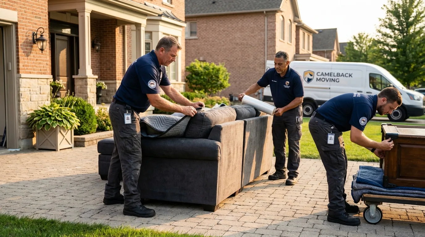 Large estate moving crew wrapping furniture in Mount Gilead, NC