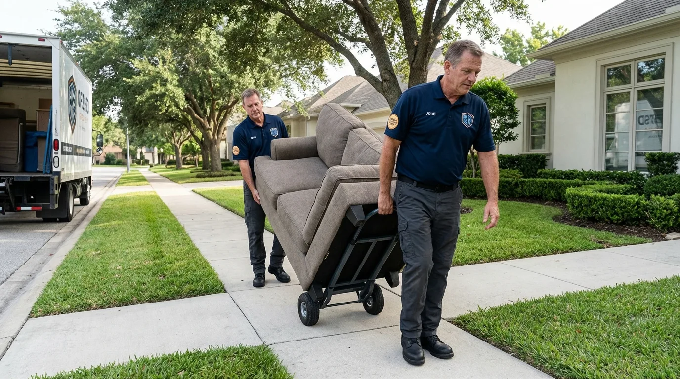 Local residential moving crew loading furniture in Mount Gilead, NC